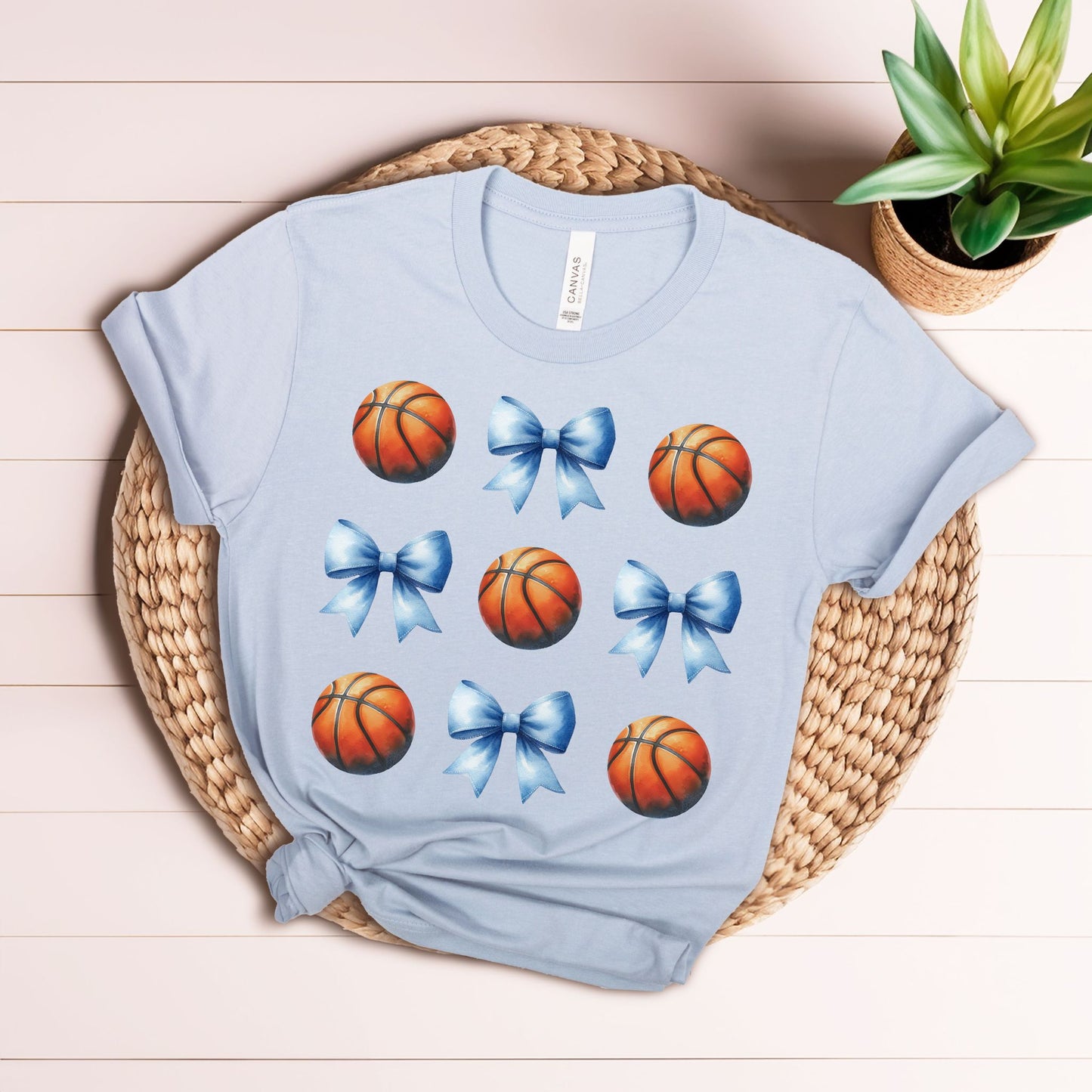 Basketball Blue Bow Coquette
