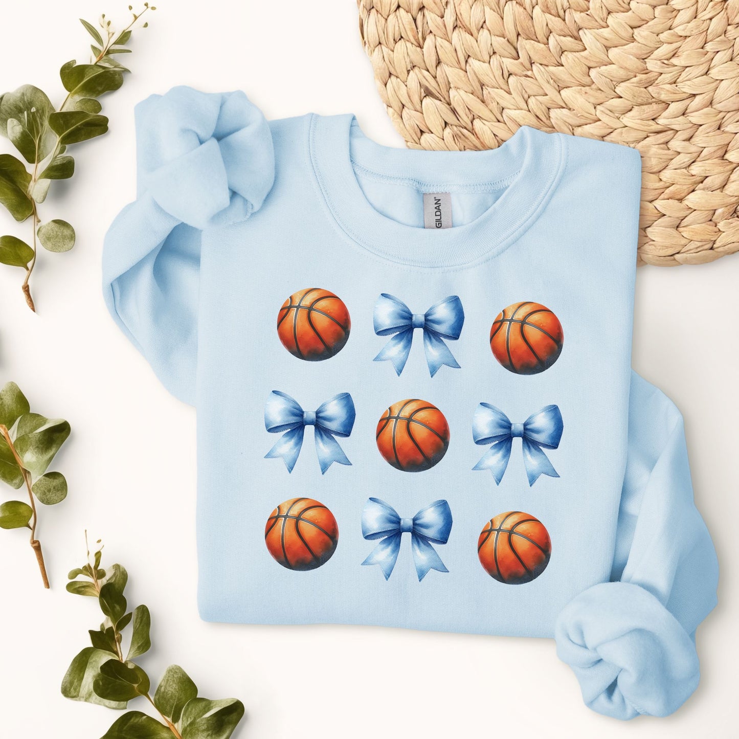 Basketball Blue Bow Coquette