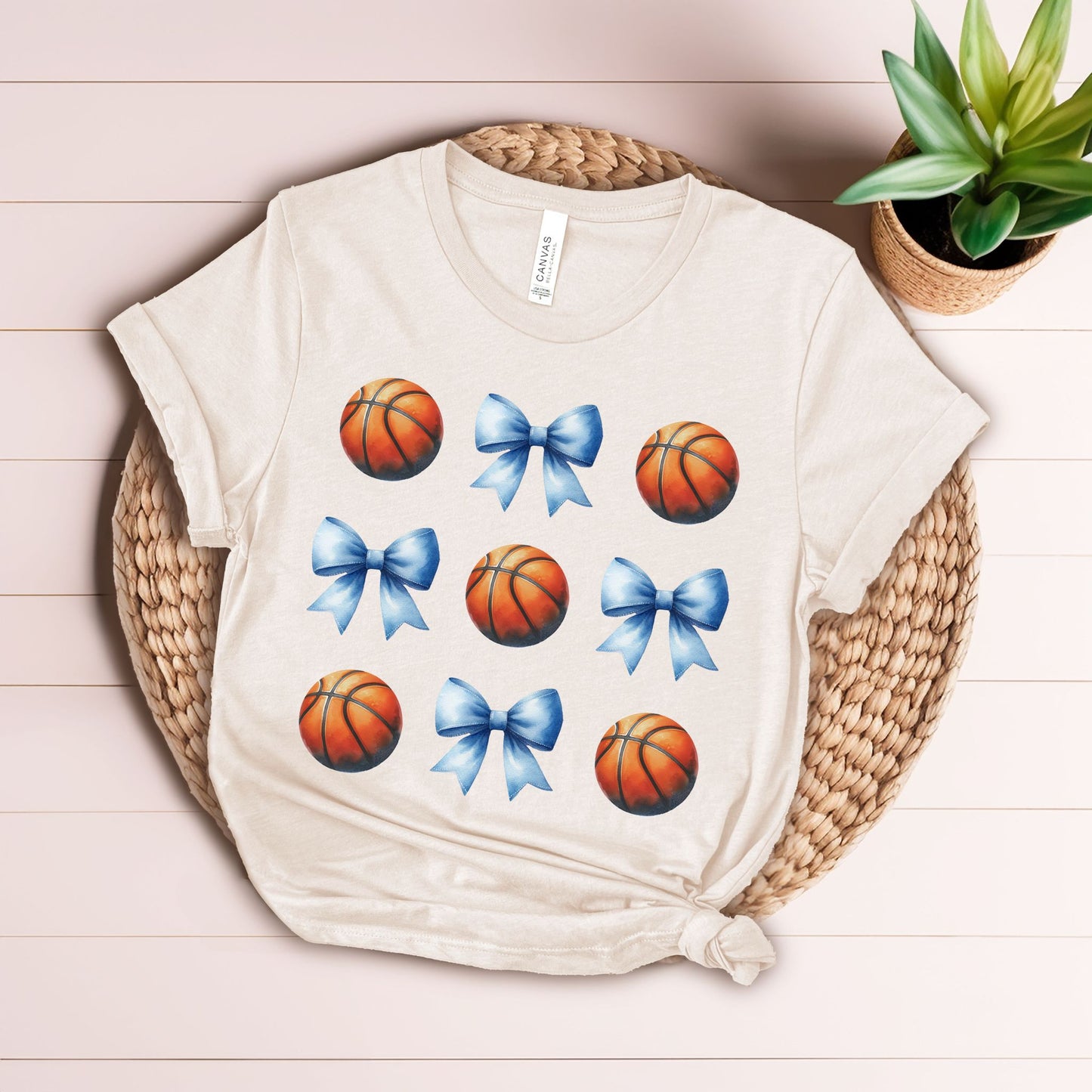 Basketball Blue Bow Coquette