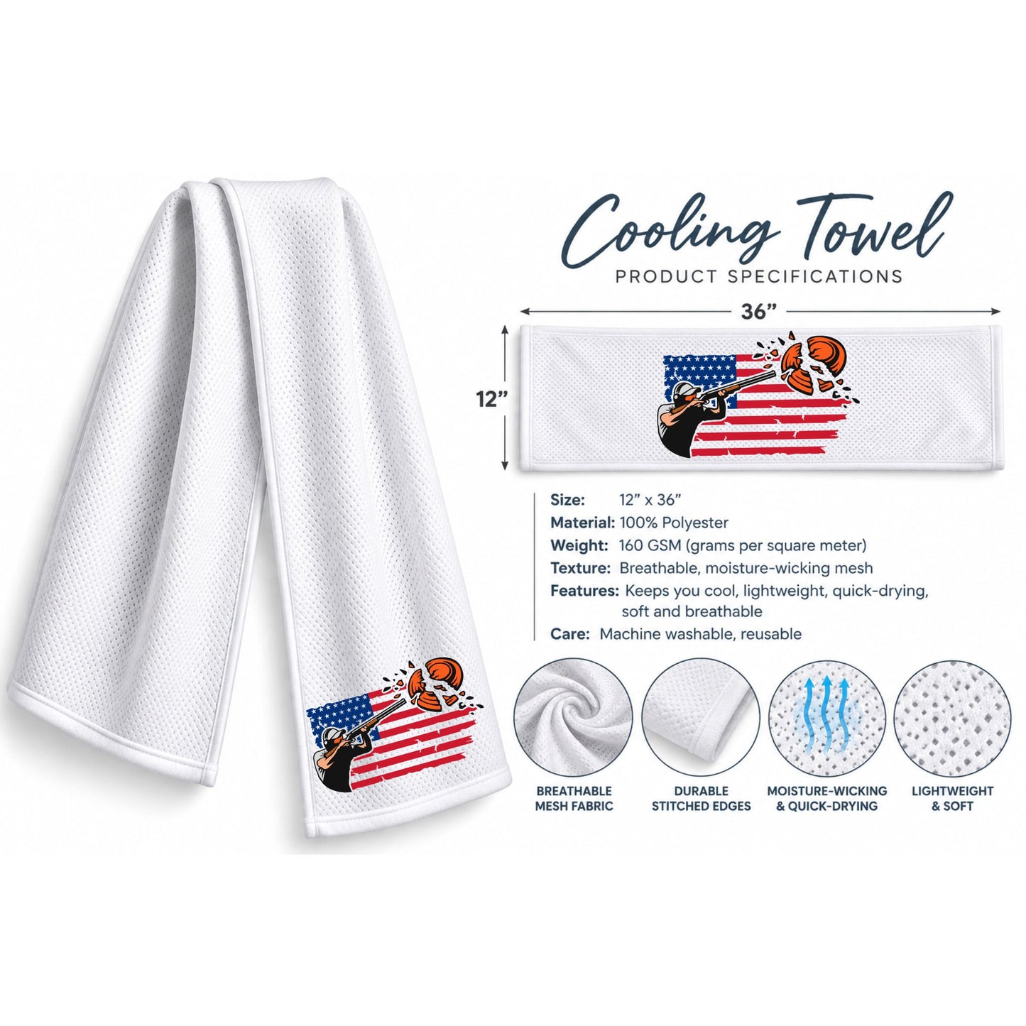 Cooling Towel Flag w/Busted Clay