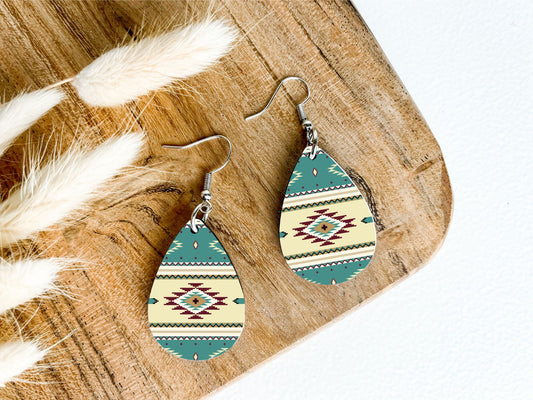 Aztec Teardrop Earrings