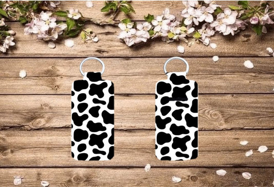 Black/White Cowprint Chapstick Holder