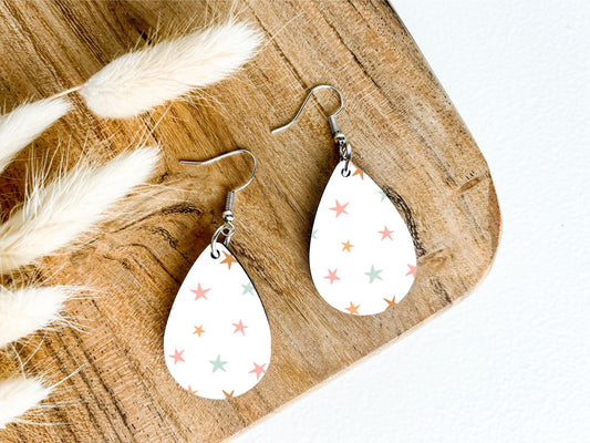 Retro Stars Teardrop Earrings