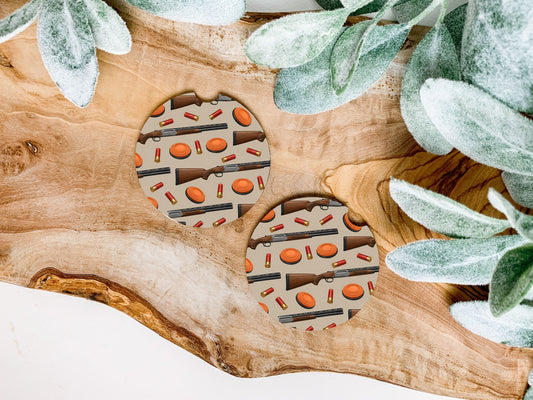 Shooting Sports Tan Car Coasters