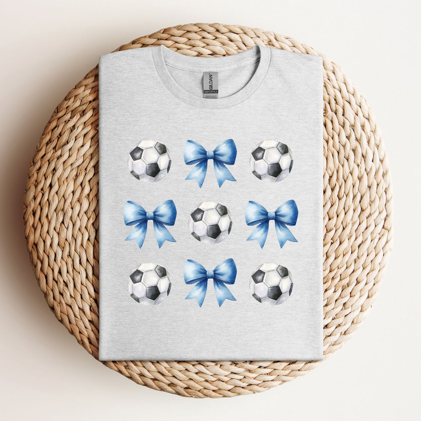 Soccer Blue Bow Coquette