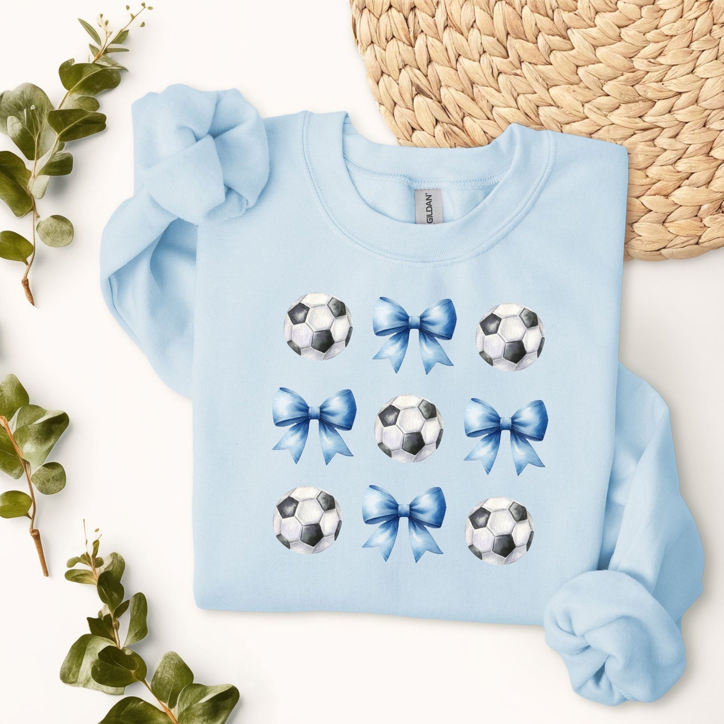 Soccer Blue Bow Coquette