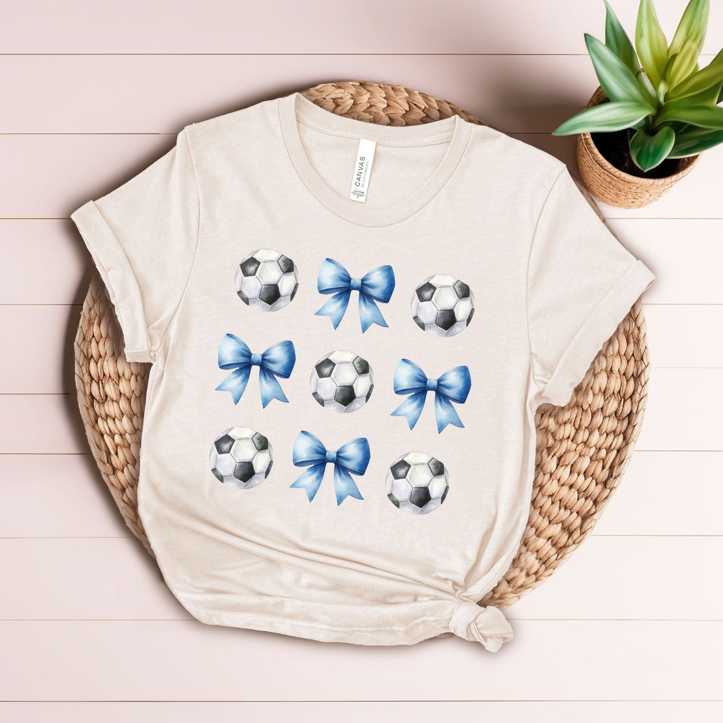 Soccer Blue Bow Coquette